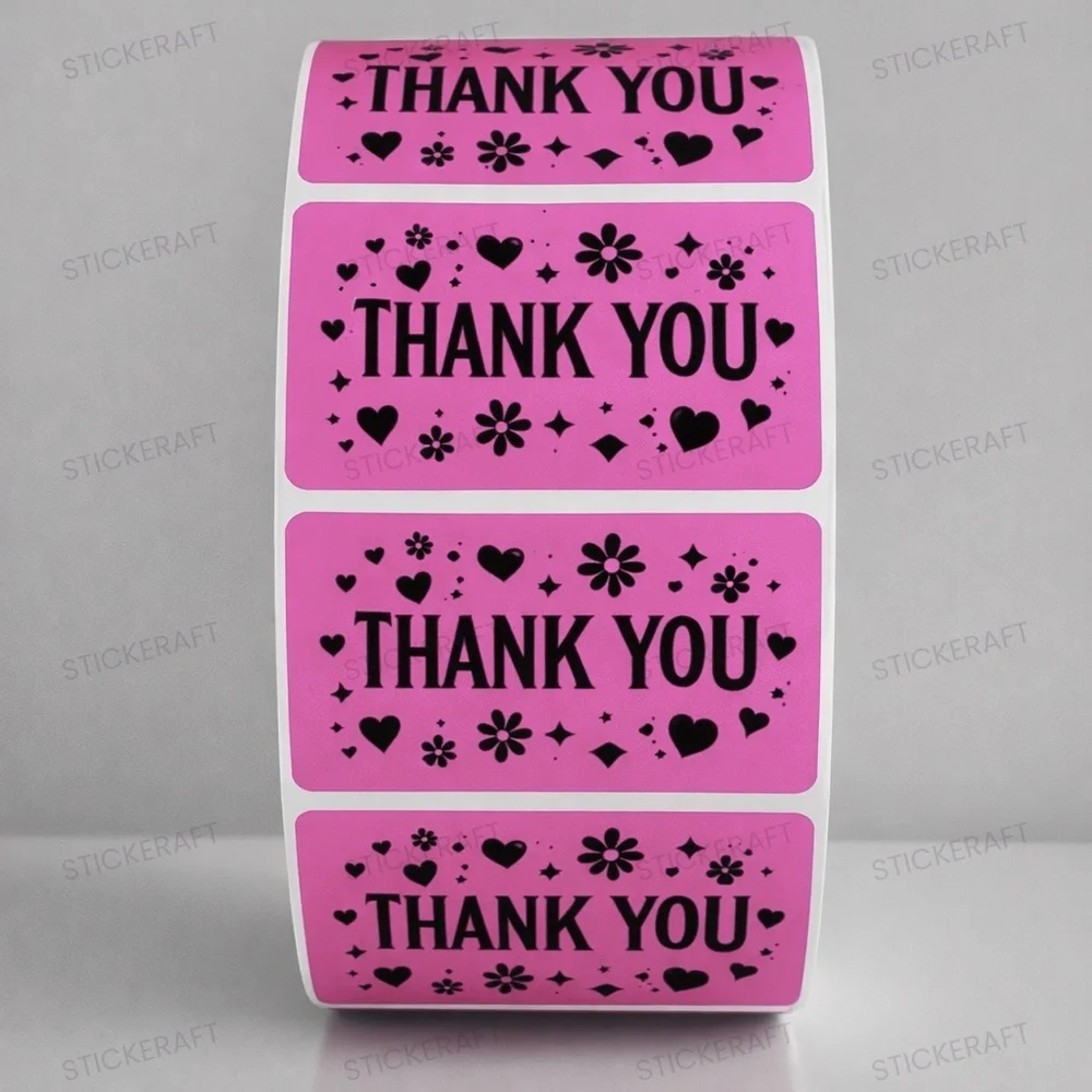 Thank You Stickers 2x1 Inch – 100 Pack for Gifts, Mail & Packaging Boutique Pack